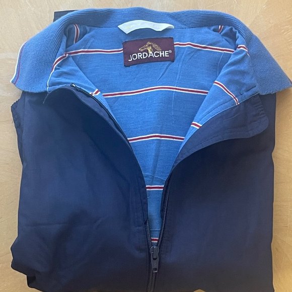 Jordache Navy Blue Full Zip Jacket Women's Large Lined Inner Made in Hong Kong - Picture 2 of 7